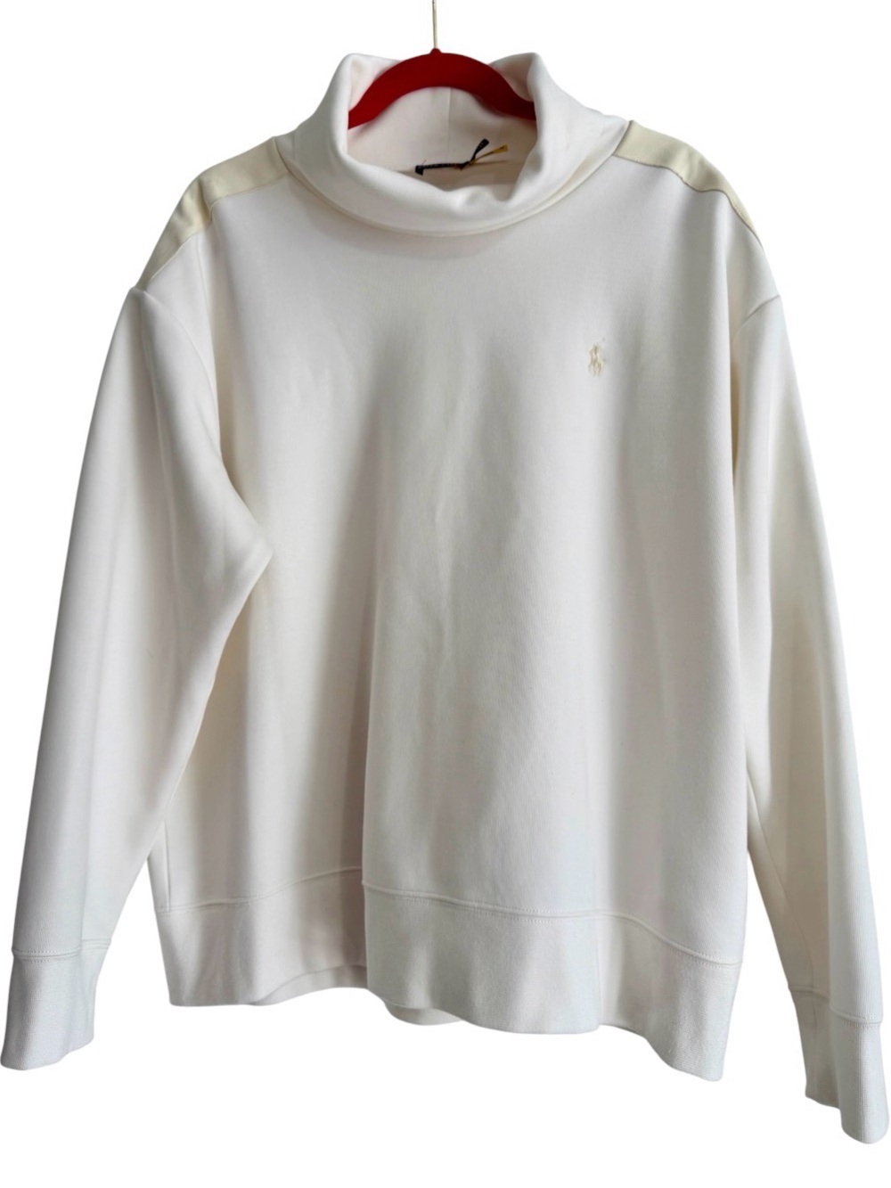 Polo Ralph Lauren Women’s Mock Funnel Neck Sweatshirt Ivory Sz XL